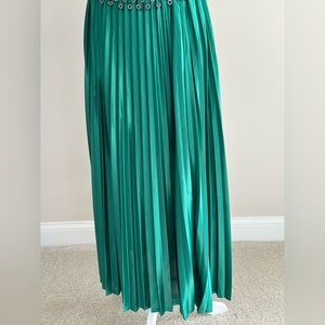 SHEIN Teal A-Line Pleated Skirt